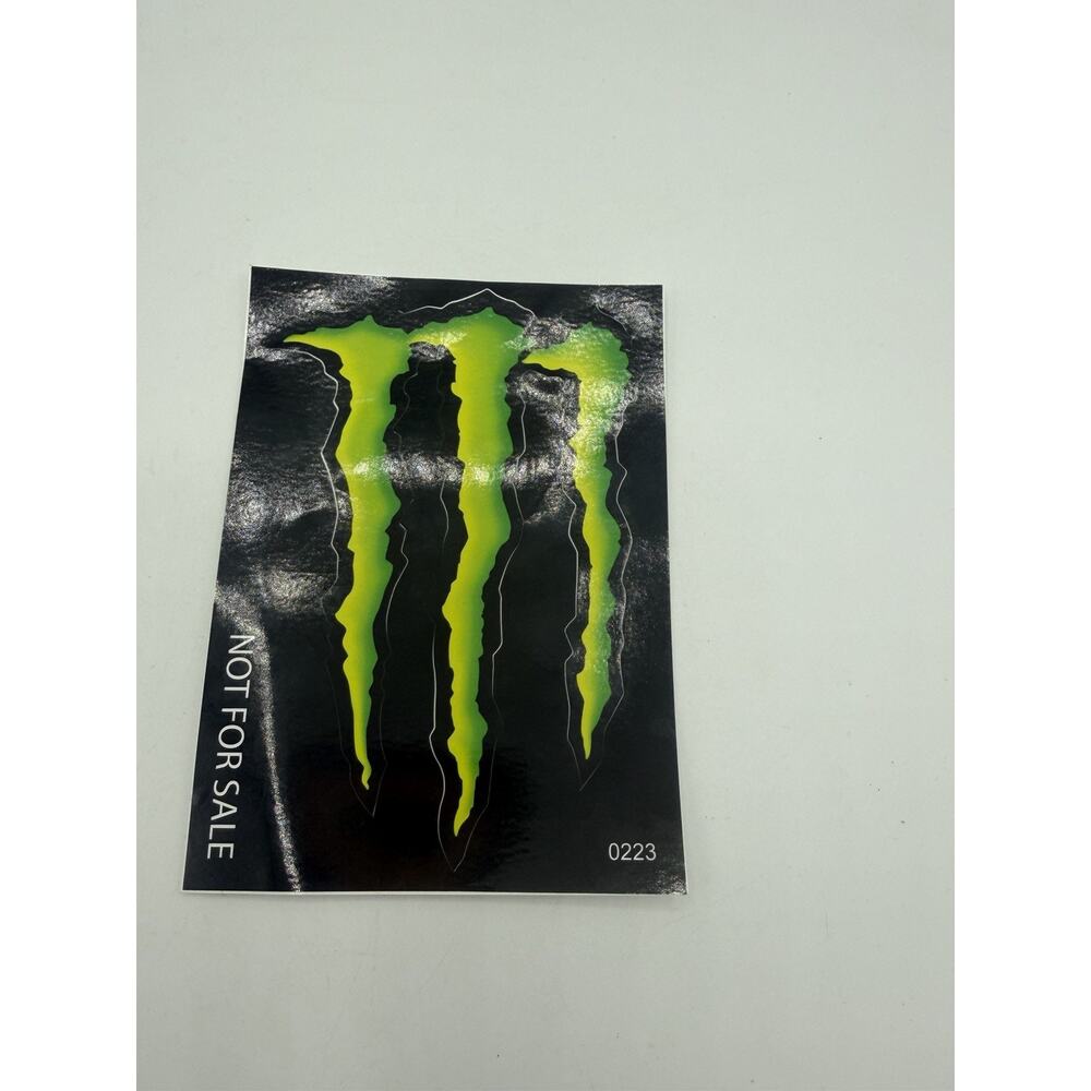 MONSTER DECAL Energy Drink Logo Sticker Green Black Controversy 5 X 3.75 NEW!